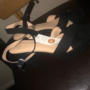 Black suede  high heels